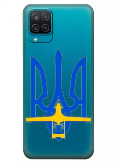 Чехол для Samsung A12 с актуальным дизайном - Байрактар + Герб Украины