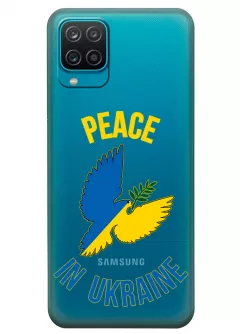Чехол для Samsung A12 Peace in Ukraine из прозрачного силикона