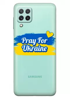 Чехол для Samsung A22 "Pray for Ukraine" из прозрачного силикона