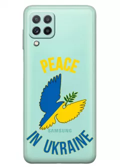Чехол для Samsung A22 Peace in Ukraine из прозрачного силикона