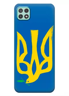 Чехол на Galaxy A22 5G с сильным и добрым гербом Украины в виде ласточки