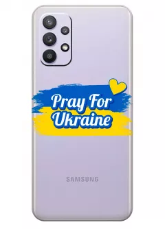 Чехол для Samsung A32 "Pray for Ukraine" из прозрачного силикона
