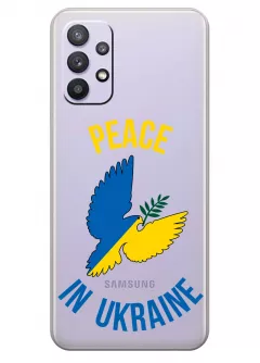 Чехол для Samsung A32 Peace in Ukraine из прозрачного силикона