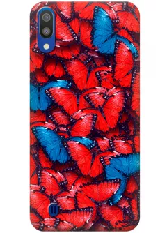 Чехол для Galaxy M10 - Красные бабочки
