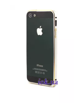 Ультра-тонкий бампер для iPhone 5/5S, серебро с золотом