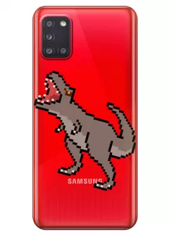Прозрачный чехол для Galaxy A31 - Пиксельный динозавр