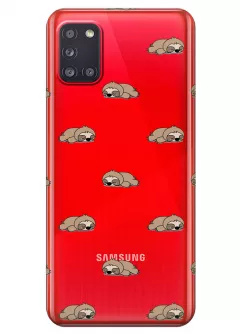 Прозрачный чехол для Galaxy A31 - Спящие ленивцы