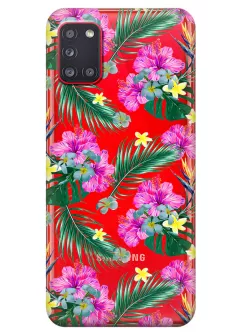 Прозрачный чехол для Galaxy A31 - Тропические цветы
