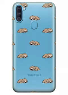 Прозрачный чехол для Galaxy A11 - Спящие ленивцы