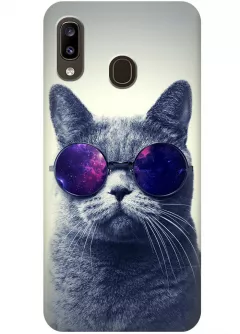 Чехол для Galaxy A20 - Кот в очках