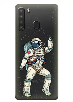 Чехол для Galaxy A21 - Веселый космонавт