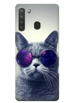 Чехол для Galaxy A21 - Кот в очках