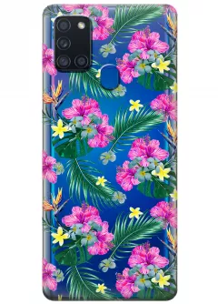 Чехол для Galaxy A21s - Тропические цветы