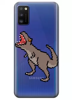 Прозрачный чехол для Galaxy A41 - Пиксельный динозавр