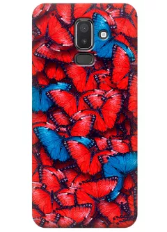 Чехол для Galaxy J8 - Красные бабочки