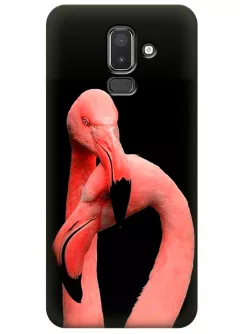Чехол для Galaxy J8 - Пара фламинго