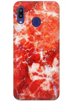Чехол для Galaxy M10s - Красный мрамор