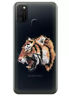 Прозрачный чехол для Galaxy M21 - Тигр