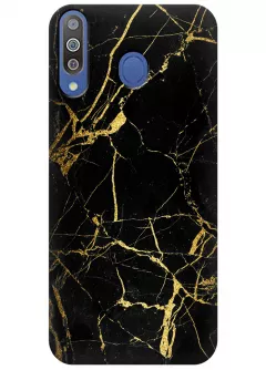 Чехол для Galaxy M30 - Золотой мрамор
