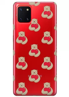 Чехол для Galaxy Note 10 Lite - Влюбленные медведи