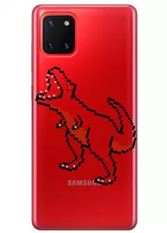 Чехол для Galaxy Note 10 Lite - Пиксельный динозавр