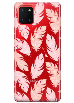 Чехол для Galaxy Note 10 Lite - Розовые перья