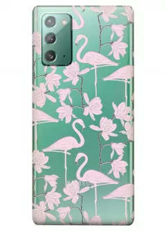 Чехол для Galaxy Note 20 - Розовые фламинго