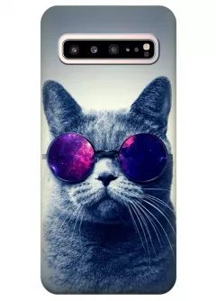 Чехол для Galaxy S10 5G - Кот в очках