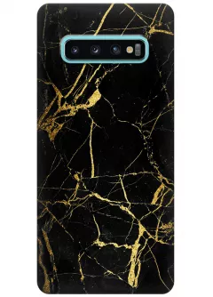 Чехол для Galaxy S10+ - Золотой мрамор