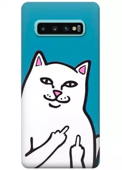 Чехол для Galaxy S10+ - Кот с факами