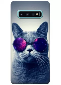 Чехол для Galaxy S10 - Кот в очках