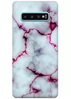 Чехол для Galaxy S10+ - Розовый мрамор