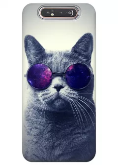Чехол для Galaxy A80 - Кот в очках