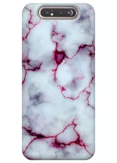 Чехол для Galaxy A80 - Розовый мрамор