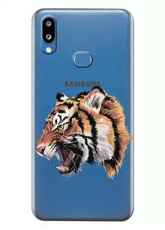 Прозрачный чехол для Galaxy M01s - Тигр