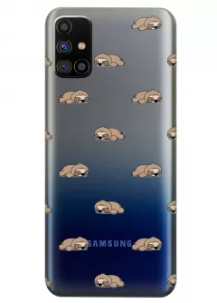 Прозрачный чехол для Galaxy M31s - Спящие ленивцы