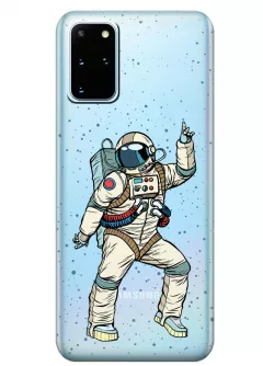 Прозрачный чехол для Galaxy S20+ - Веселый космонавт