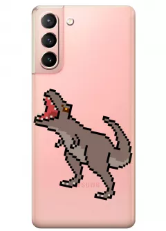 Чехол для Galaxy S21 - Пиксельный динозавр