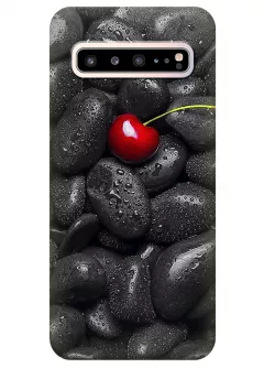 Чехол для Galaxy S10 5G - Вишня на камнях
