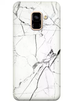 Чехол для Galaxy A8 2018 - White marble