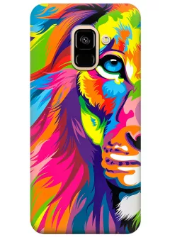 Чехол для Galaxy A8 2018 - Красочный лев