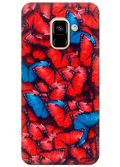 Чехол для Galaxy A8 2018 - Красные бабочки