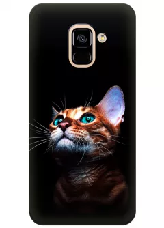 Чехол для Galaxy A8 2018 - Зеленоглазый котик