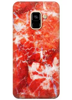 Чехол для Galaxy A8 2018 - Красный мрамор