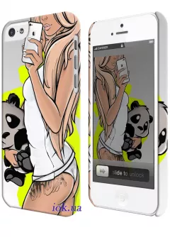 Чехол с девушкой и мишкой для iPhone 5C