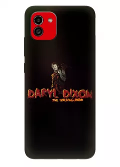 Чехол-накладка для Самсунг А03 из силикона - Ходячие мертвецы The Walking Dead Daryl Dixon Logo Дерил Диксон Норман Ридус черный чехол