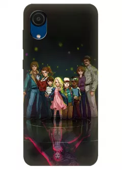 Чехол-накладка для Гелекси А03 Кор из силикона - Очень странные дела Stranger Things Одиннадцать Милли Бобби Браун и главными героями в стиле аниме и отражение параллельного мира