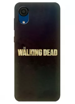 Чехол-накладка для Гелекси А03 Кор из силикона - Ходячие мертвецы The Walking Dead название крупным планом черный чехол