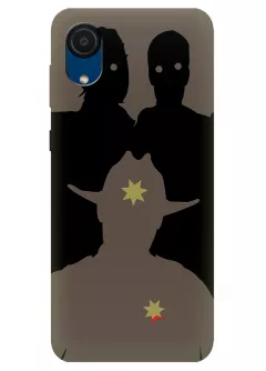 Чехол-накладка для Гелекси А03 Кор из силикона - Ходячие мертвецы The Walking Dead шериф на фоне зомби вектор-арт коричневый чехол