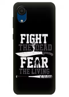 Чехол-накладка для Гелекси А03 Кор из силикона - Ходячие мертвецы The Walking Dead Fight the Dead Fear the Living черный чехол